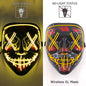 Drahtlose Neon-LED-Reinigungsmaske, im Dunkeln leuchtende Cosplay-Horrormaske, Halloween-Maskerade-Partymasken, leuchtende, lustige Verkleidung