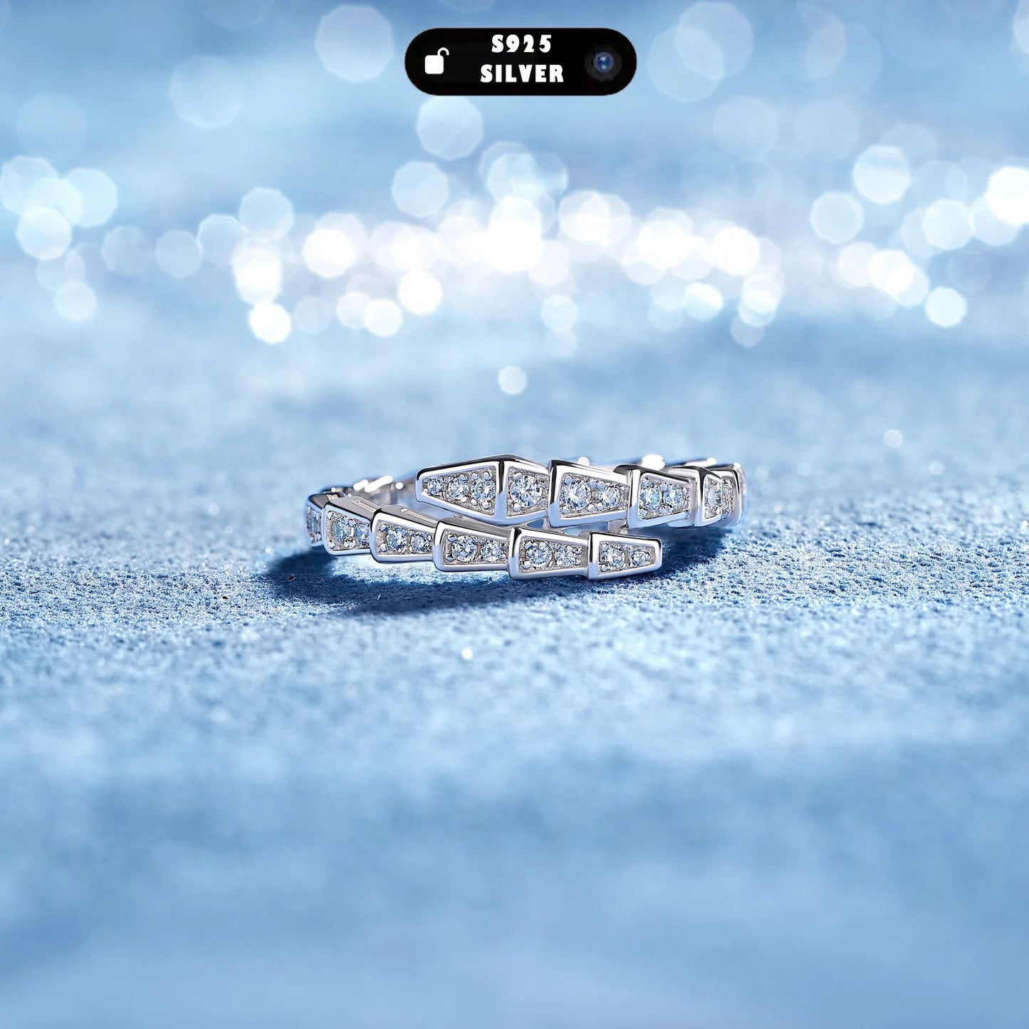 0.37CTW Luxury S925 Silver Moissanite Ring for Women Stackable Eternity Band Engagement Jewelry