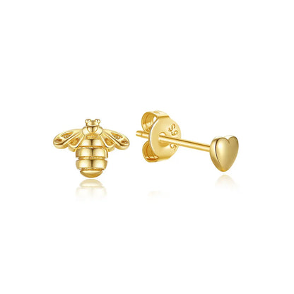 Original 925 Sterling Silber Ohrringe 2025 Stecker Creolen Kristall Ohrringe für Damen Roségold Krone Herz Unendlichkeit Biene Ohrring Schmuck