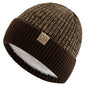 New Unisex Two-Tone Winter Hats Add Fur Lined Men And Women Fashion Warm Beanie Cap Casual Winter Knitted Hats