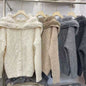 Women's Knit Cardigan With Faux Fur Collar Fashion Long Sleeve Single Breasted Sweater Coat Lady 2026 Spring Chic Streetwear