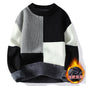 Neue Winter Herren Fleece Warme Strickpullover Mann O-Ausschnitt Gestreifte Freizeitpullover Gute Qualität Männliche Pullover Winterkleidung 4XL