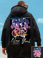New autumn European and American men's teddy bear graffiti print soft and comfortable hooded sweatshirt outdoor street style clo