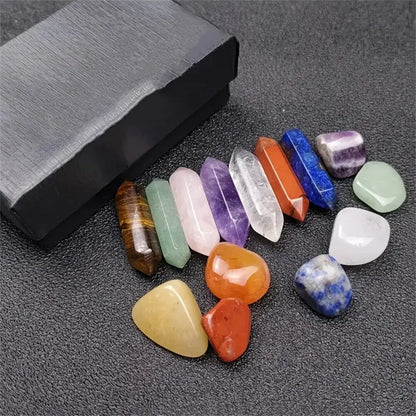 14pcs Quartz Crystal Chakra Healing Stones Set