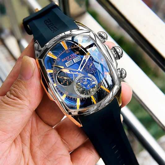 Reef Tiger Tourbillon Automatic Watch – Wine Barrel