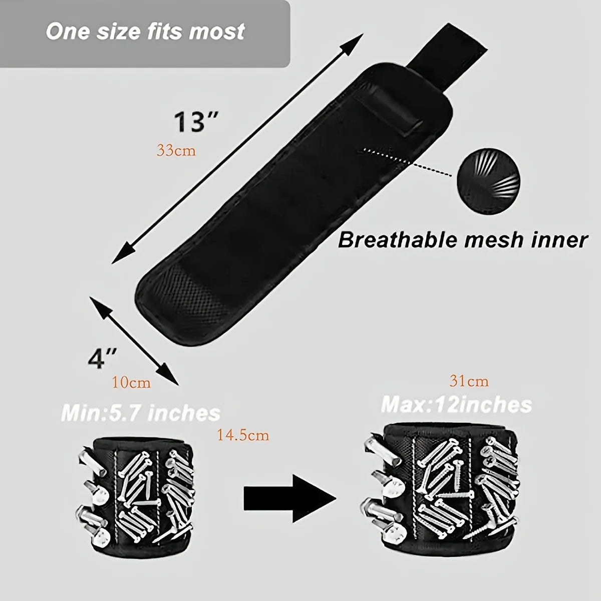 Magnetisches Armband zum Halten von Schrauben, Nägeln, Bohrern, Handgelenk-Werkzeughalter mit starken Magneten, Coole Gadgets für Männer, Frauen