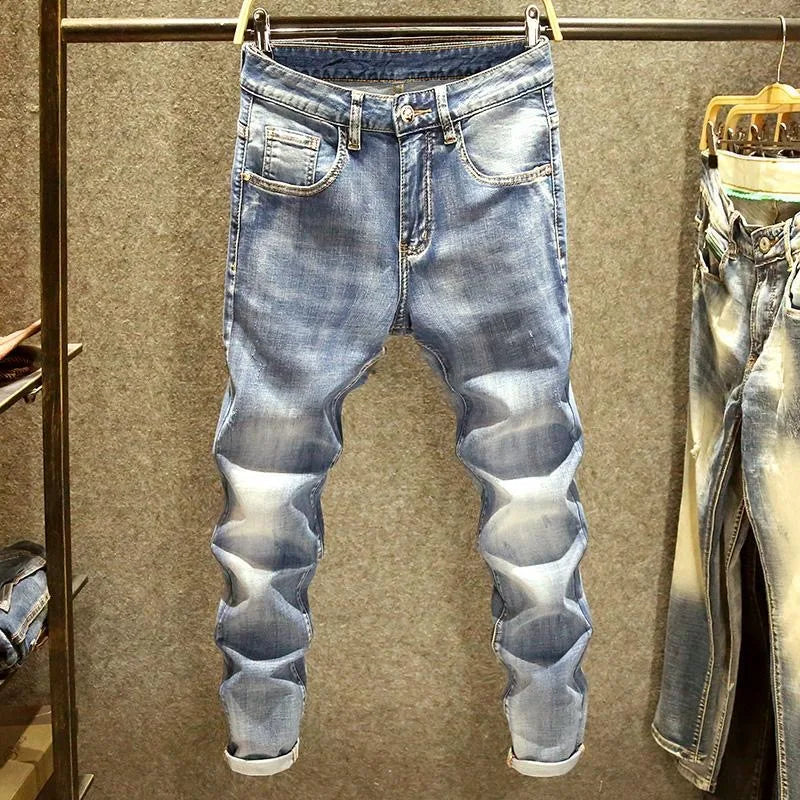 Straight Leg Stretch Denim Trousers Men's Casual Slim Fit Comfortable High Quality Jeans