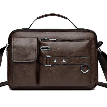 Retro-Umhängetasche für Herren mit wasserdichtem Design, große Laptop-Aktentasche für Büroarbeit, Reisen und Schule