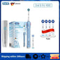Oral B Elektrische Zahnbürste Pro 4000 3D-Reinigung Tägliche Reinigung Zähne Sichtbarer Andrucksensor 4 Modi Zahnfleischpflege Wasserdicht Wiederaufladbar