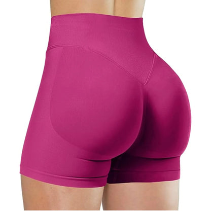 Women's Summer High Waist Yoga Shorts | Solid Color Running Fitness