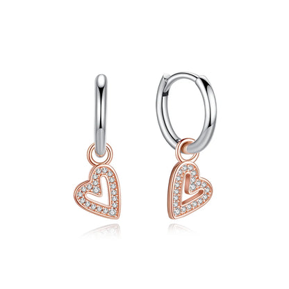 Original 925 Sterling Silber Ohrringe 2025 Stecker Creolen Kristall Ohrringe für Damen Roségold Krone Herz Unendlichkeit Biene Ohrring Schmuck