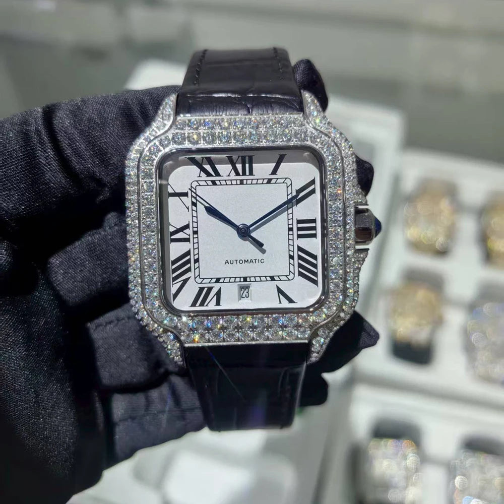 Vvs Moissanite Diamond Watch Hip Hop Top Luxury Iced Out Watch Pass Diamond Tester Vvs Moissanite Diamond Watch for Men