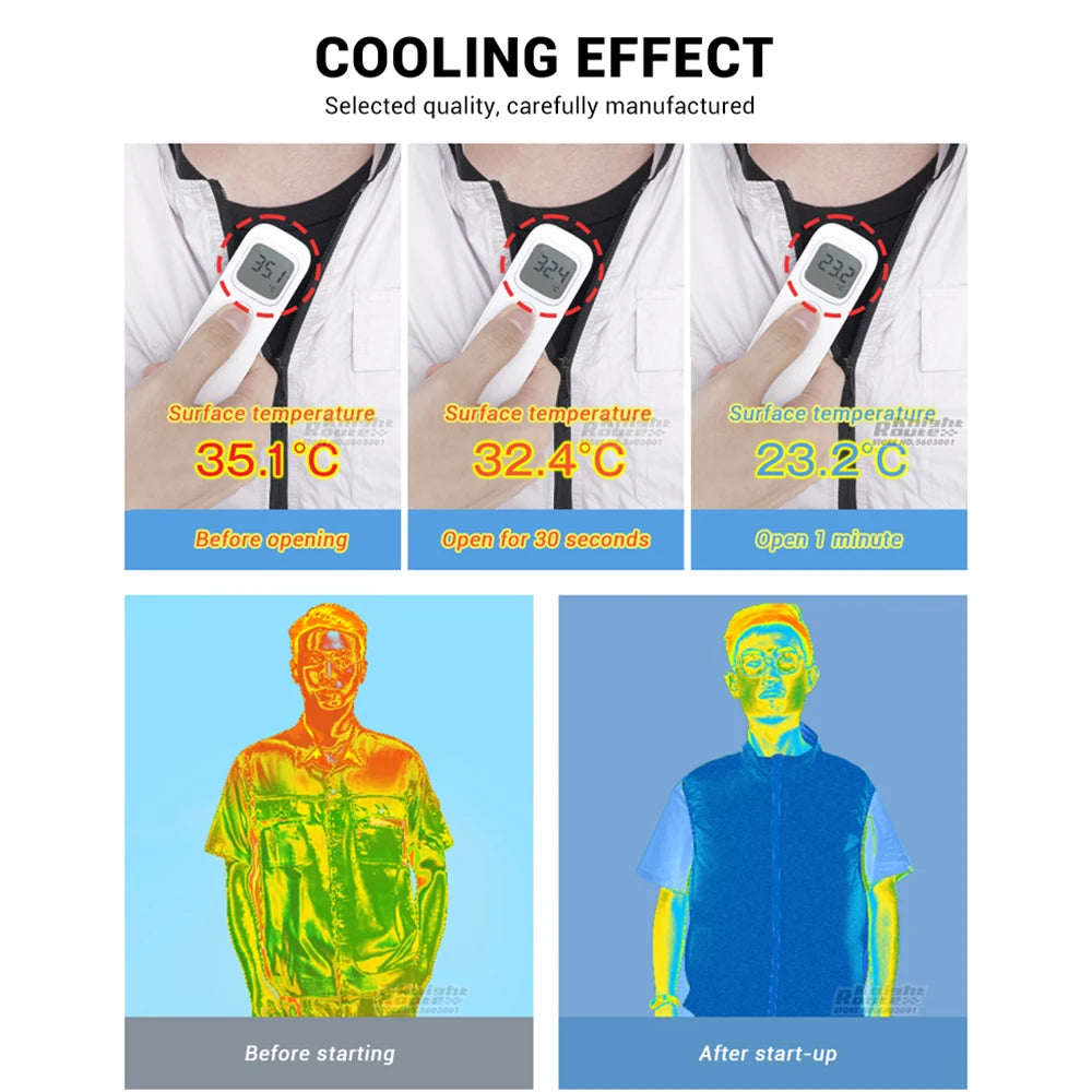 Wearable Cooling Fan Vest Air-Conditioned 13Hr
