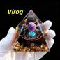 1 Stück Zwölf Tierkreiszeichen Pyramidenkristalle, Pyramidenornament Amethyst Kies Harz, Kristall Organit Pyramide, Festliche Geschenke