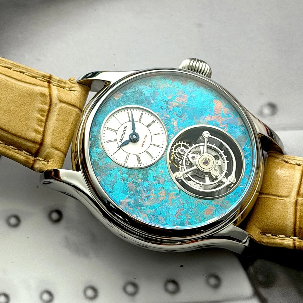 100% Tourbillon Watch Sapphire Watch Mechanical Wristwatches Waterproof 42mm