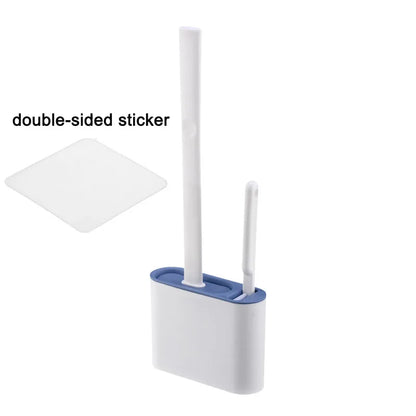 Wall Hanging Silicone Toilet Brush with Holder