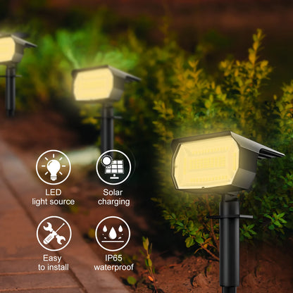 Outdoor 72/68 LED Solar-Landschaftsstrahler IP65 Wasserdichtes Solarlicht mit 3 Modi Solar-Gartenbeleuchtung für den Außenbereich