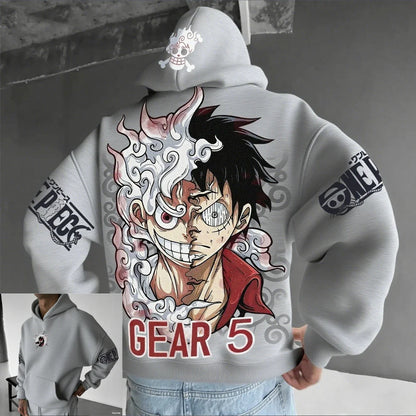 Anime Hoodie Men Women One Piece Luffy Gear 5 Nika Streetwear Casual Pullover Sweatshirt Long Sleeve Tops Autumn Winter Fashion