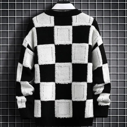 Fall/Winter Mens Brand Pullovers Sweaters High Quality Thick Warm Cashmere Sweater Men Luxury Plaid Pull Homme 2024