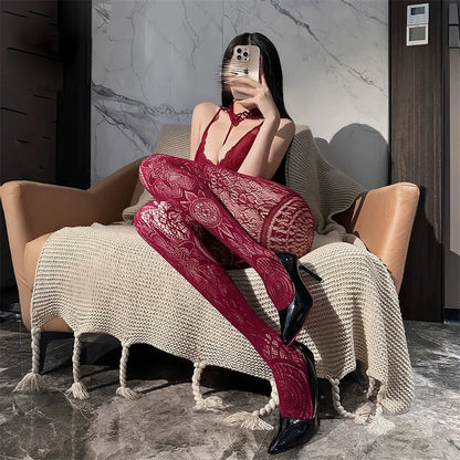 Lace Mesh Floral Stocking Tights | Women Pantyhose