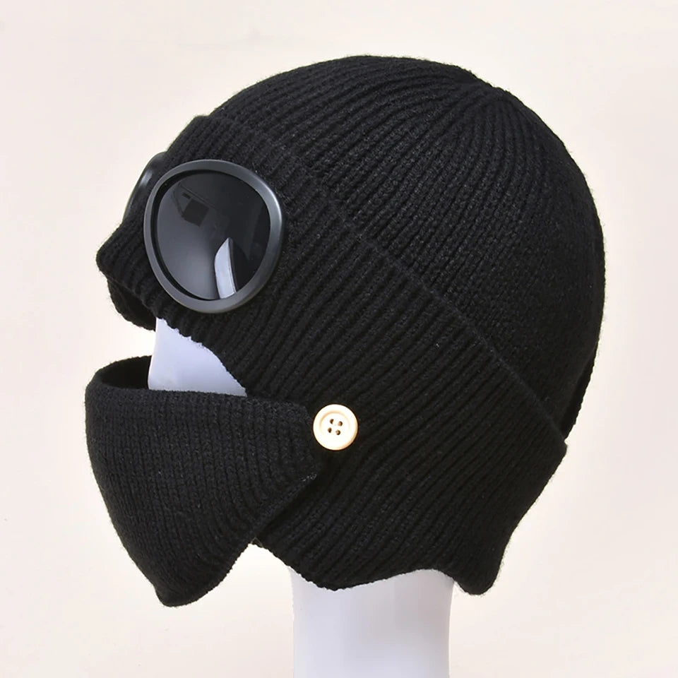 Winter Warm Fashion Windproof Cap Cold And Snow Protection Warm Ski Knit Headwear Outdoor Sports Bicycle Running Cap Men Women
