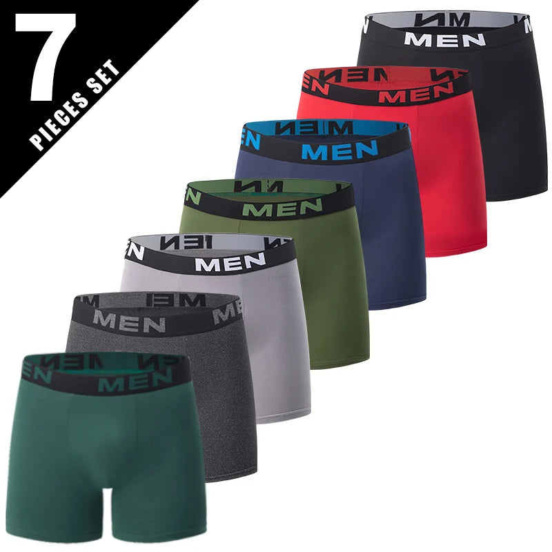 4/5/10 Pcs Fashionable Men's Long Underwear Casual Boyshort Youth Sports Shorts Comfortable Breathable Stretch Shorts Underwear