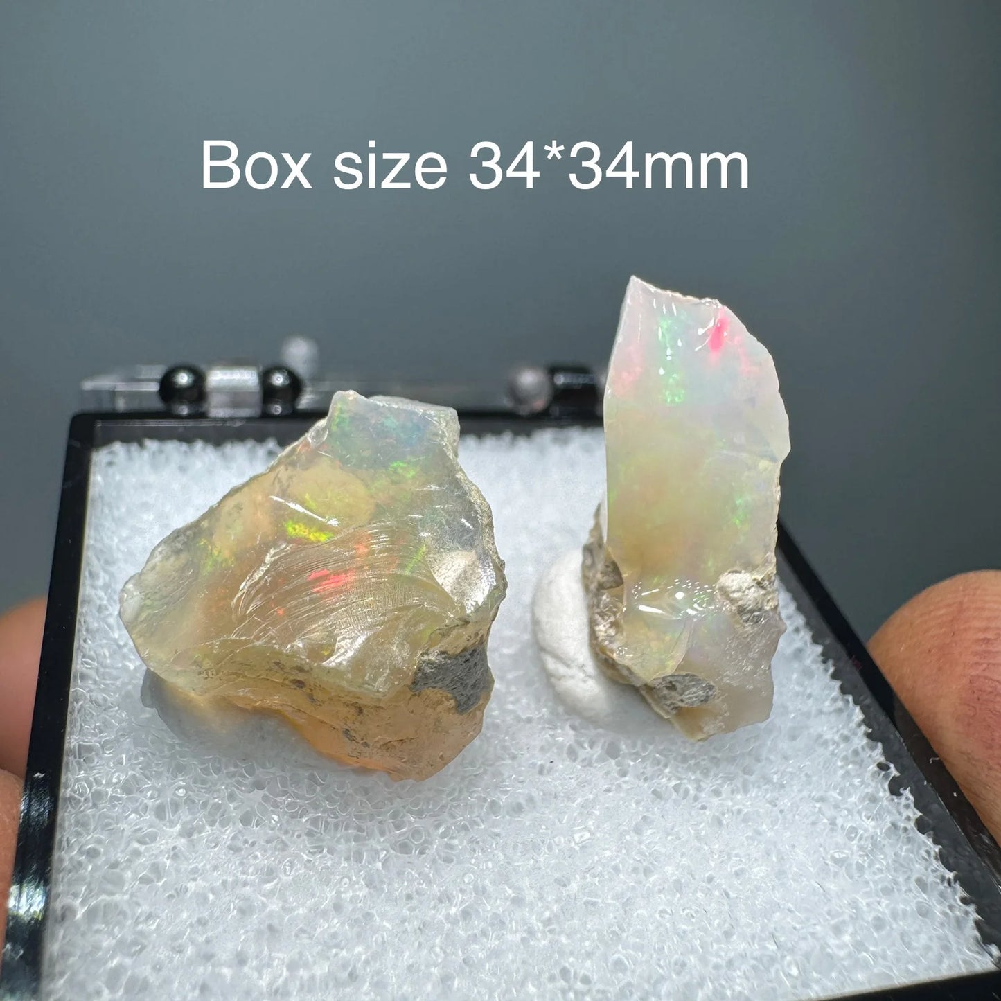 Natural Ethiopia Opal Gem Mineral Specimen Box