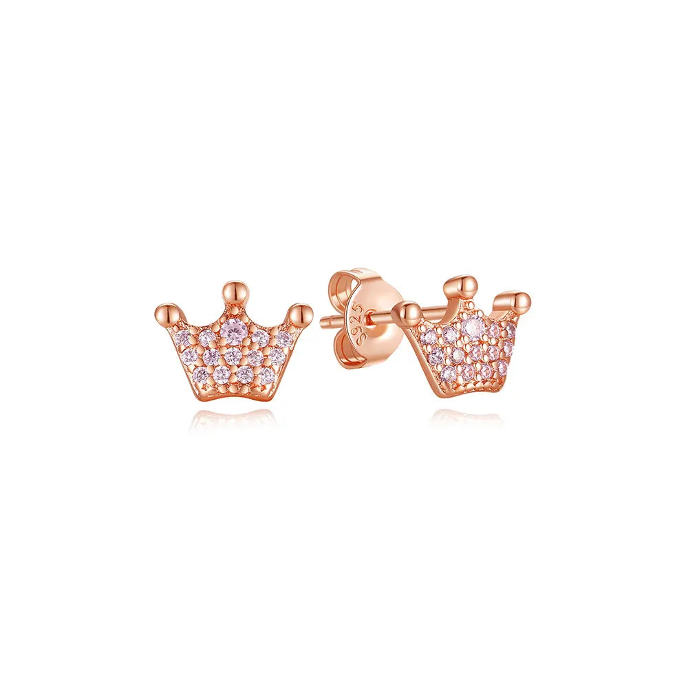 Original 925 Sterling Silber Ohrringe 2025 Stecker Creolen Kristall Ohrringe für Damen Roségold Krone Herz Unendlichkeit Biene Ohrring Schmuck