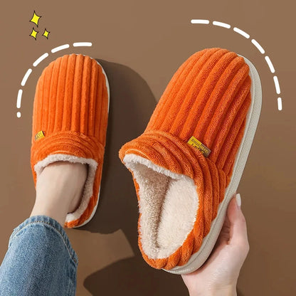 Soft Sole Fur Slippers Women Winter Warm Fuzzy Plush Shoes