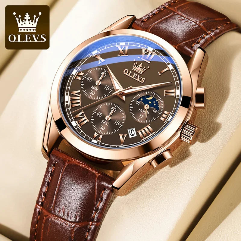 OLEVS Luxus-Herrenuhr für Business – Edelstahl, leuchtend & wasserdicht