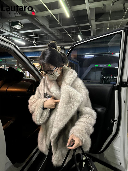 Lautaro Oversized Faux Fox Fur Fluffy Coat Women Casual