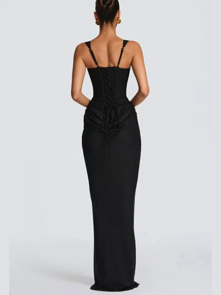 Women's Off-Shoulder Sling Dress – Slim Evening Gown