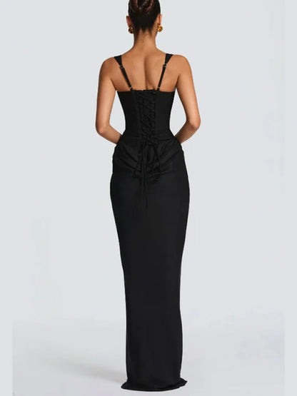 Women's Off-Shoulder Sling Dress – Slim Evening Gown