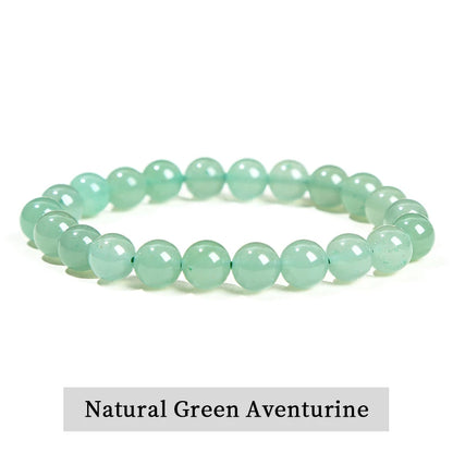 JD Natural Stone Beads Bracelet Amethyst Tiger Eye Crystal Quartz Agate Gem Beads Bangles Women Men Reiki Healling Jewelry Gift