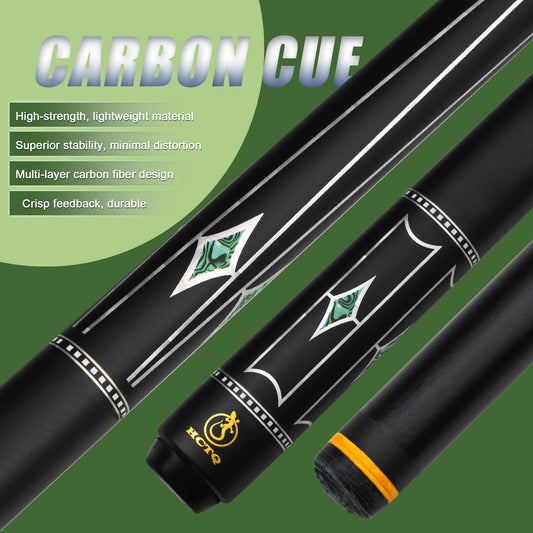 12.5mm Tip Carbon Billiard Cue Stick with Multi-layer Tip, High Performance for American Pool and Carom Billiards Enthusiasts