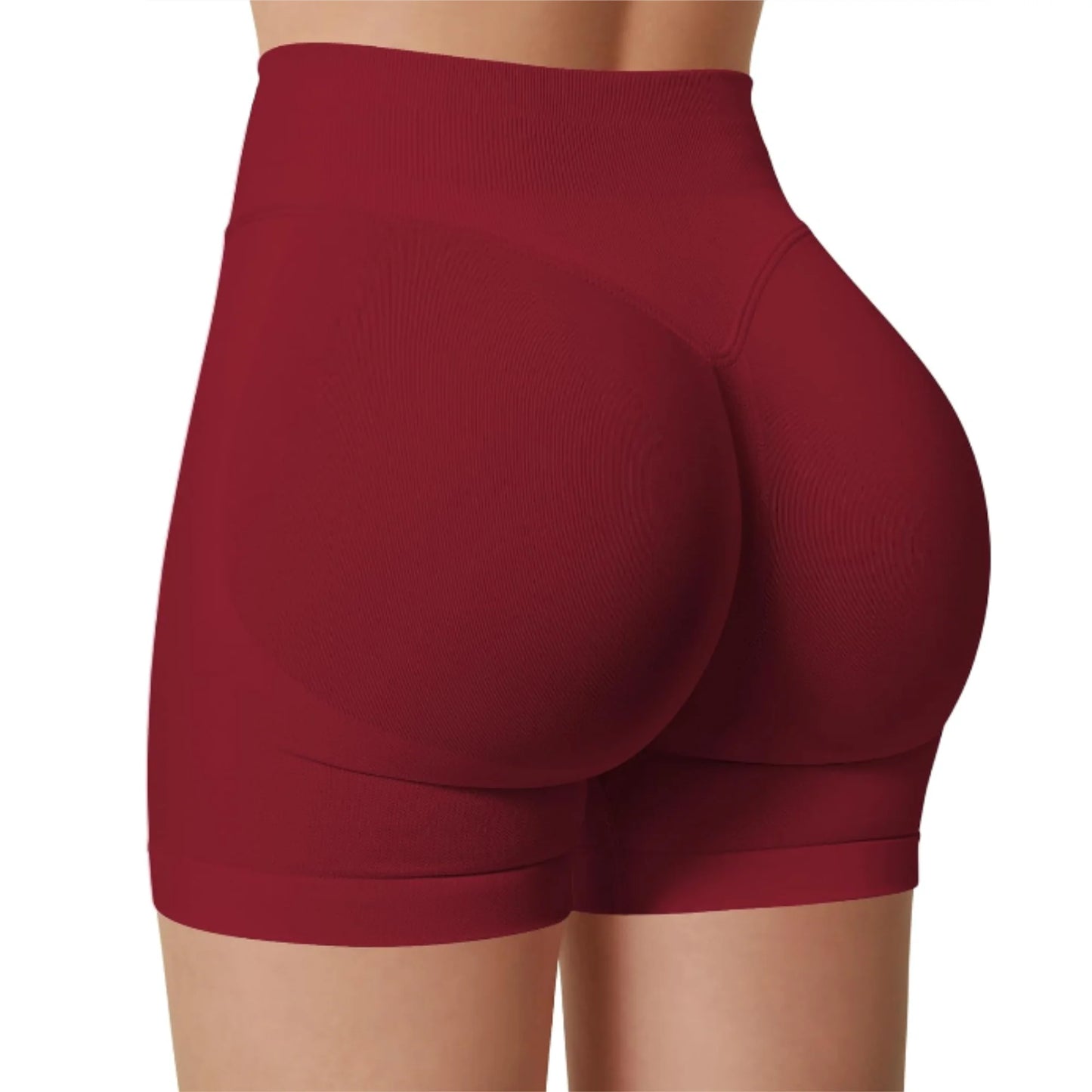 Women's Summer High Waist Yoga Shorts | Solid Color Running Fitness
