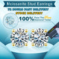 TUHE Unisex Classic Round Moissanite Earrings 925 Silver  For Women  D Color VVS1 Moissanite Round Earrings Fine Jewelry