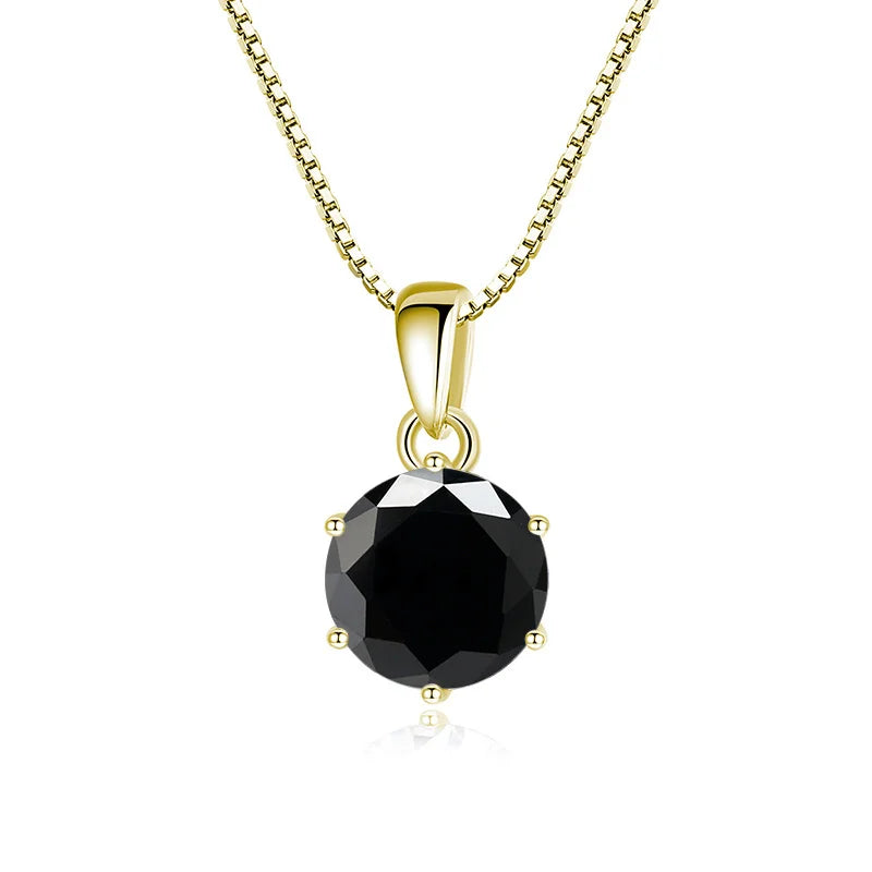 JoyceJelly 1 CT Real Moissanite Pendant Necklace For Women Royal Blue Color Moissanite 925 Sterling Silver Wedding Fine Jewelry