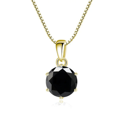 JoyceJelly 1 CT Real Moissanite Pendant Necklace For Women Royal Blue Color Moissanite 925 Sterling Silver Wedding Fine Jewelry