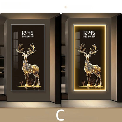 Elk Modern LED Clock Wall Mural Bedroom Corridor Decor