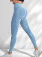 Women Seamless Gym High Waist Yoga Pants Hip Lifting Outdoor Sports Tight Waist Letter Sand Washed Pants Exercise Yoga Leggings