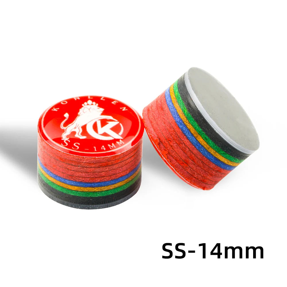 KONLLEN Cue Tips Rainbow Tips 11/14mm Multilayer Cuetips Snooker Hardness S/SS/SX/M/MH/H Pig Skin CRICAL Cue Tip Accessories