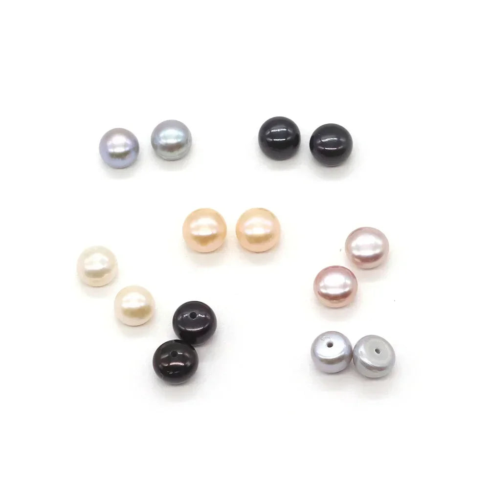 Bread Shape Beads Natural Freshwater Pearls Half Hole Diy Jewelry Making Women's Earrings Necklace Pendant Accessories
