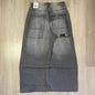 Street Fashion Trend Totenkopf bestickte Jeans Damen Harajuku Y2K Neue Hip Hop Joker Straight Wide-Leg Hosen Paar Freizeitjeans