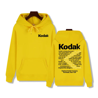 Kodak Print Fashion Men‘s Sportswear Autumn Winter Daily Street Casual Comfortable Loose Sports Hoodie