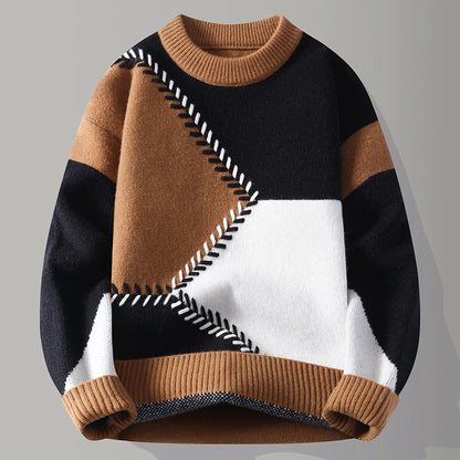 Pullover Herren 2025 Winter Buchstabenmuster dicker Pullover Herren Studenten Jugend Pullover Herbst Herren Wollpullover komplett