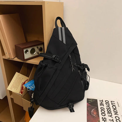 Trendige multifunktionale doppelte Schulter-Rucksack Sportbogen-Fahrrad-Herren-Umhängetasche Funktionelle Arbeitskleidung Brusttasche