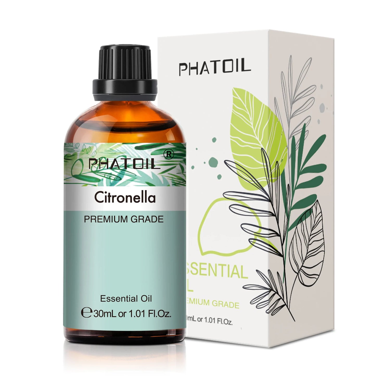PHATOIL 1 Stk. Ätherisches Aromatherapieöl 30ml Zitrone Eukalyptus Lavendel Bergamotte Jasmin Wacholder Rose Vanille Ätherisches Aromaöl
