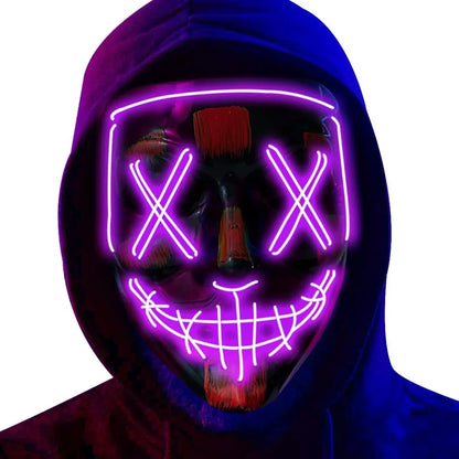 LED Light Up Halloween Mask Scary Cosplay Mask Festival Masquerade Carnival Party Costume Gift