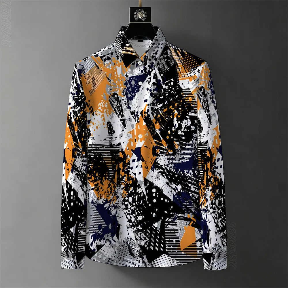 Men's Abstract Graffiti Print Casual Shirt